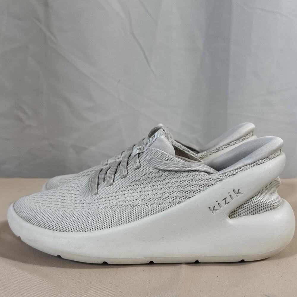 Kizik Womens 9 Beige Hands Free Slip On Sneakers Knit Walking Comfort Shoes